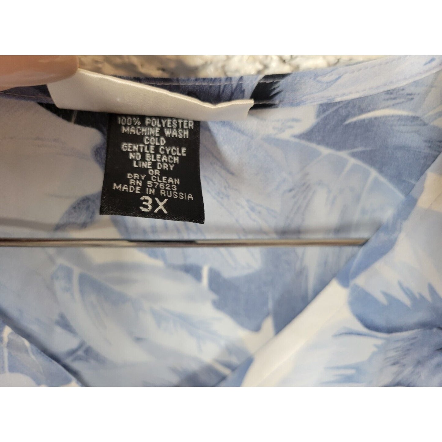 Nick Sarah Womens Dress 3X Short Sleeve Shift Midi Blue Floral Sash Button Up