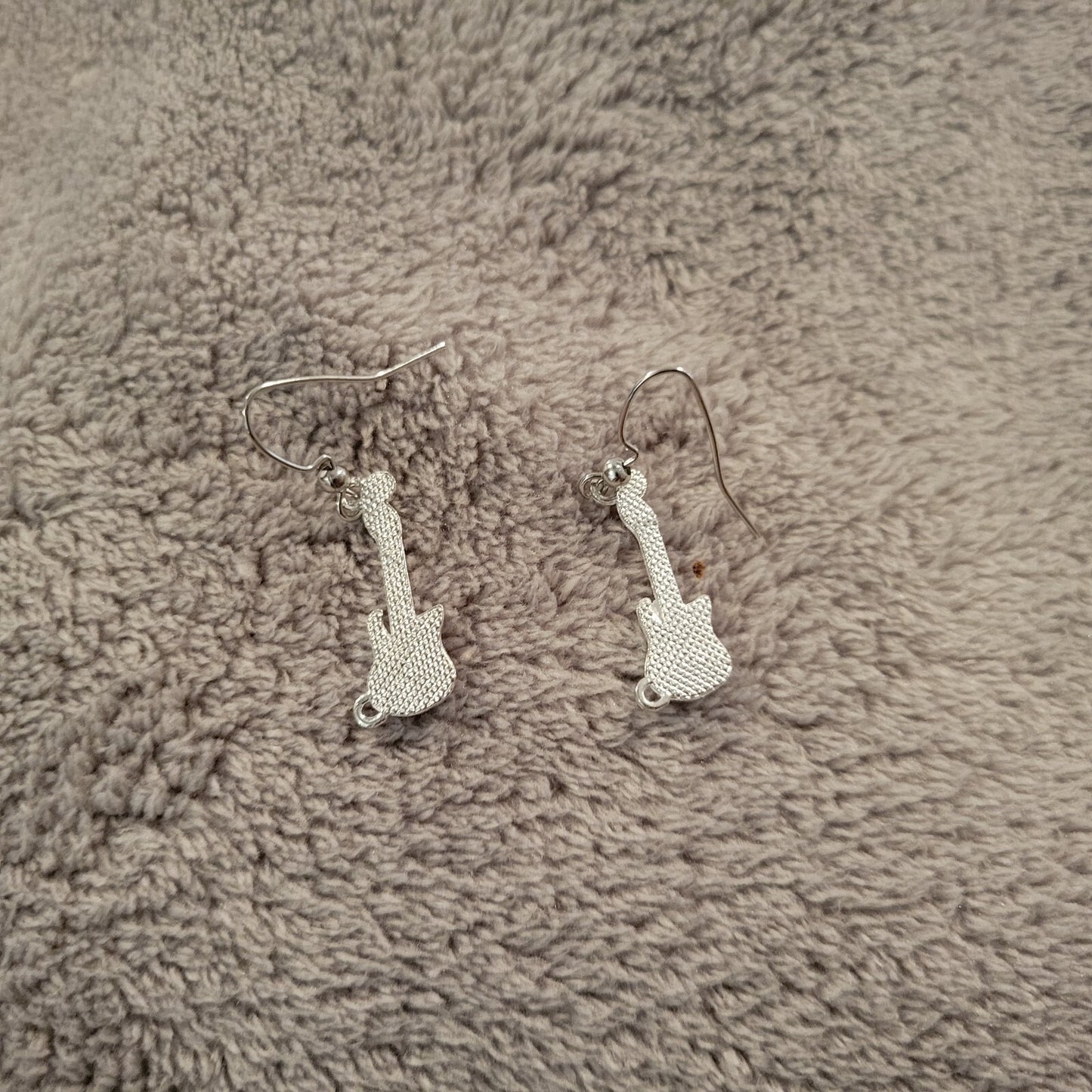 Electric Guitar #2 Womens Earrings One Pair Music Silver Tone Alloy Band Rock