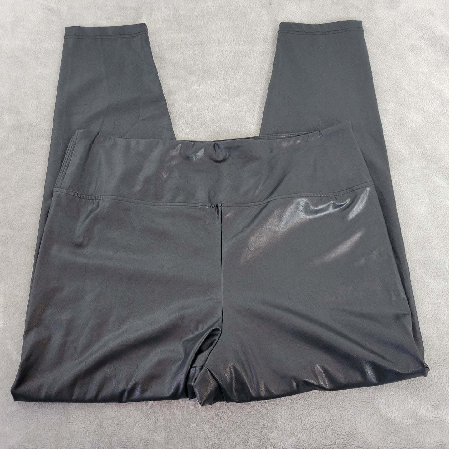 Boston Proper Womens Pants Extra Large Pull On Black Faux Leather Skinny Cropped