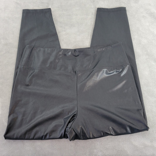 Boston Proper Womens Pants Extra Large Pull On Black Faux Leather Skinny Cropped