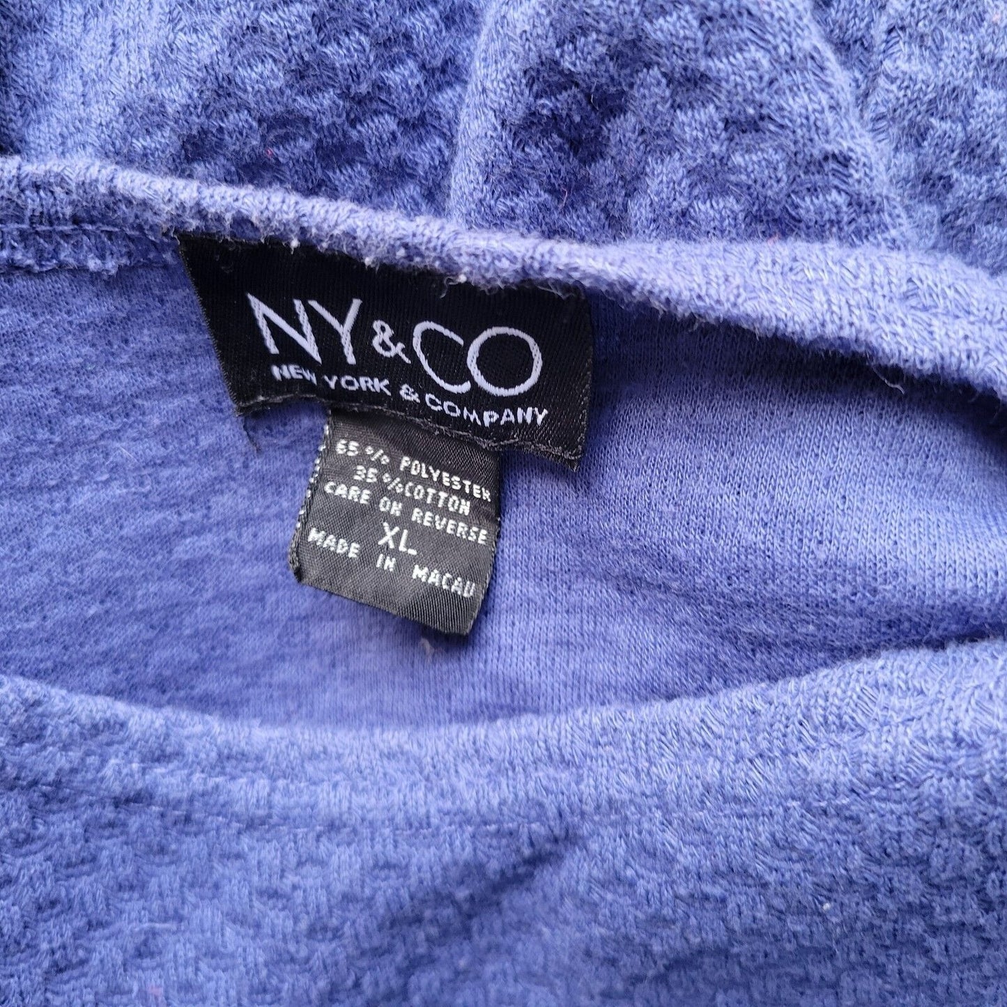 New York Co Womens Top Extra Large Tunic Sweater Blue Poly Blend Casual Comfy