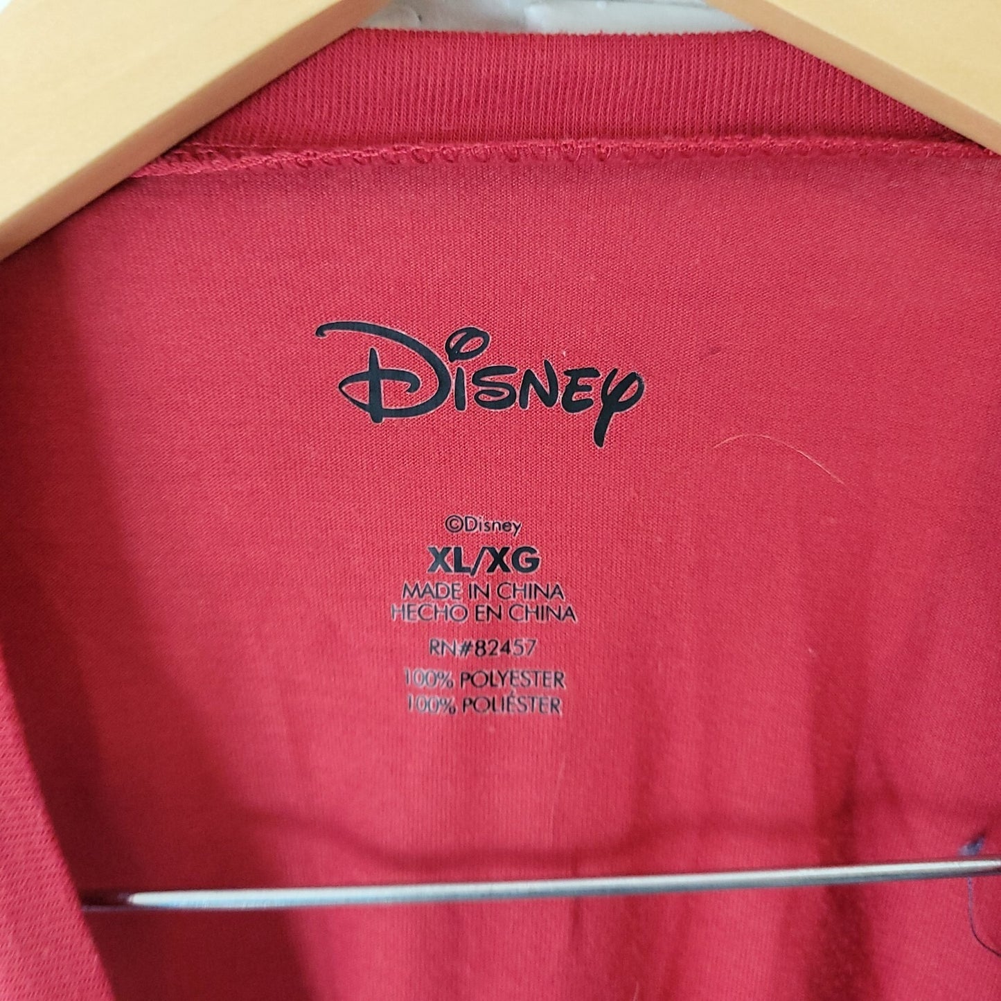 Disney Minnie Mouse Womens Top Extra Large Tee Long Sleeve Red Polyester Winter