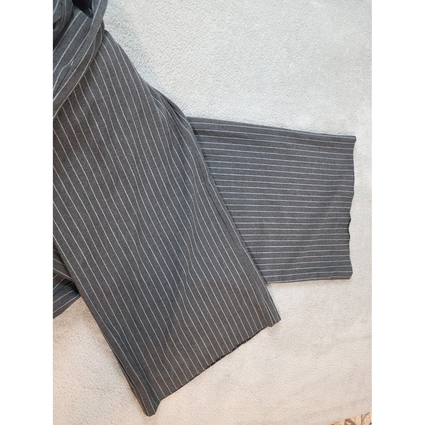 Old Navy Womens Pants 20 Regular Low Waist Wide Leg Gray Stripe Zip Fly Office