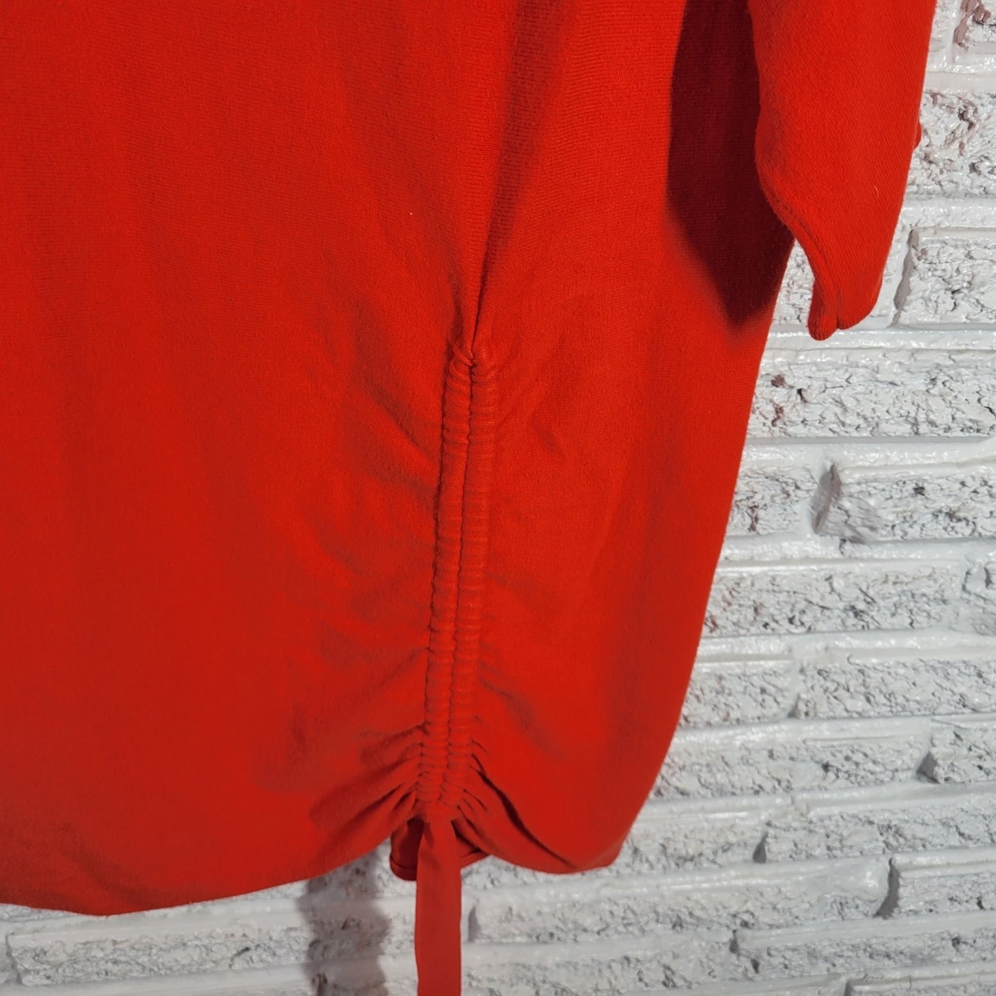 Ashley Stewart Womens Top 18 20 Plus Tunic Swim Coverup Orange Ruched Soft Comfy