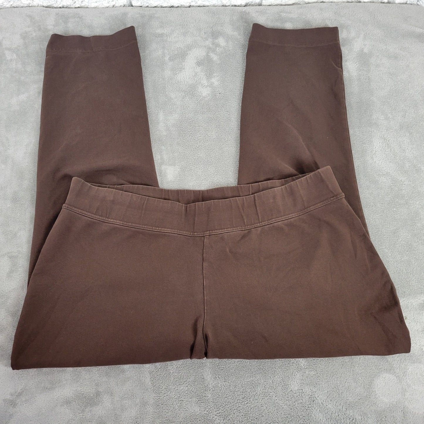 Lands End Womens Pants 2X Plus Starfish Slim Leg Pull On Brown Comfy Casual