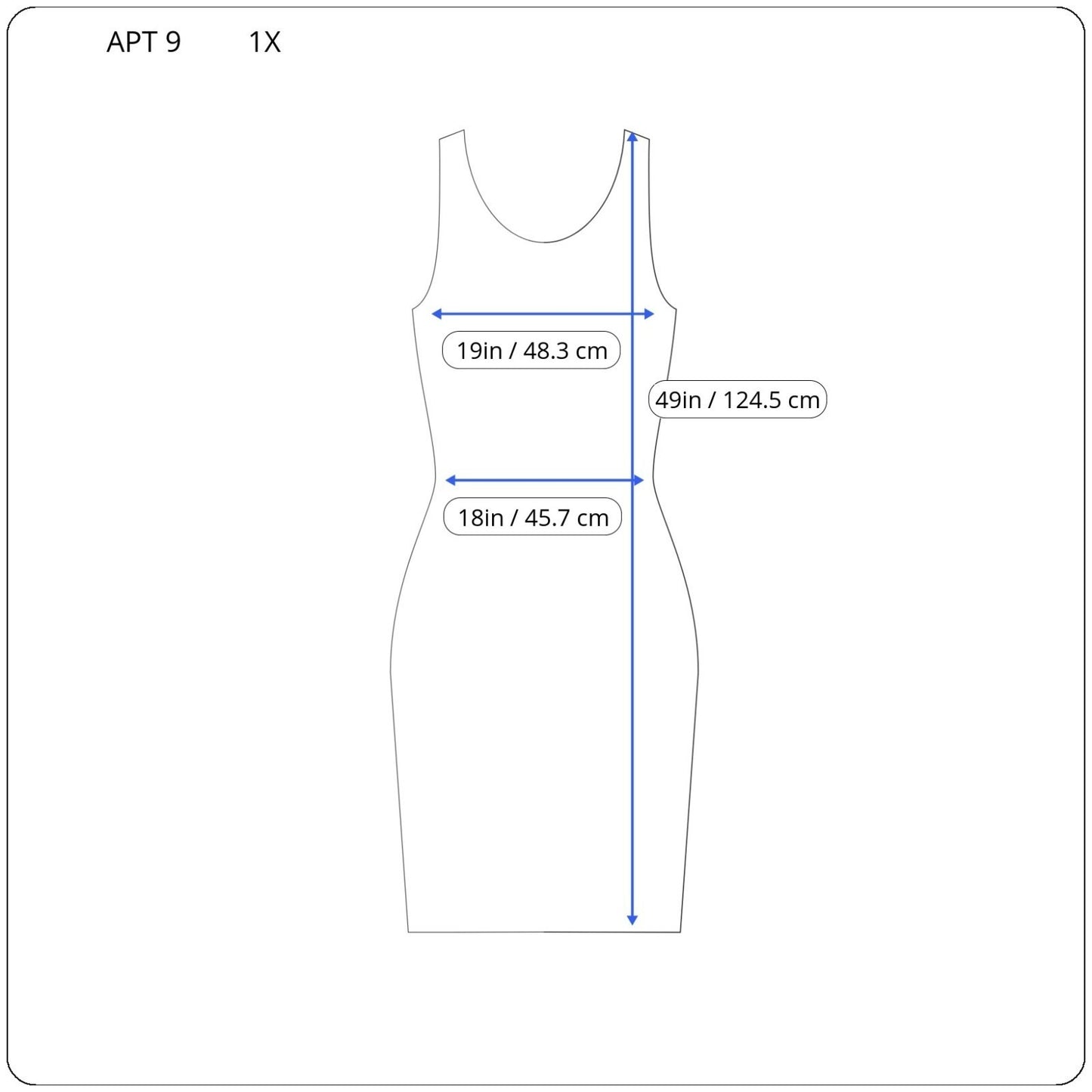 Apt 9 Womens Dress 1X Plus Sheath Sleeveless Blue Black Stripe Handkerchief Hem