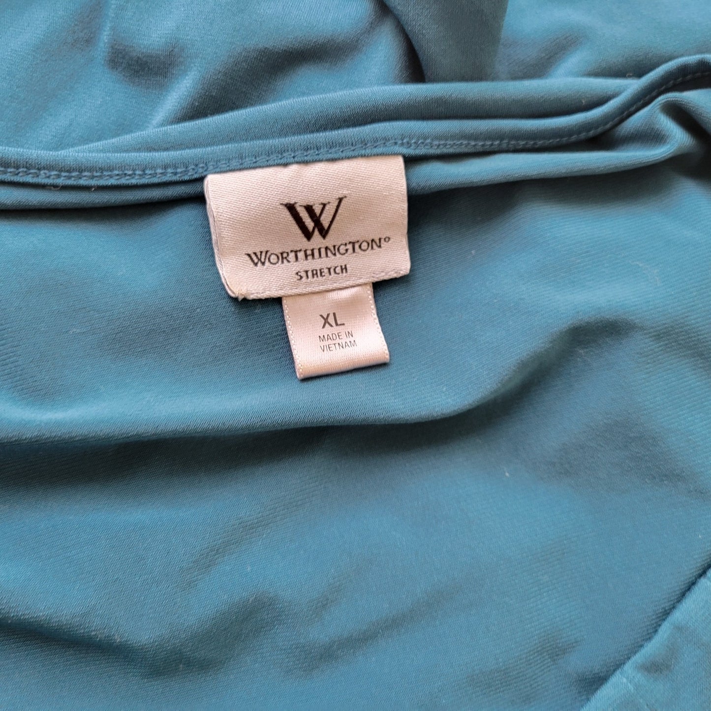 Worthington Womens Top Extra Large Dolman Sleeve Green Poly Blend Square Neck