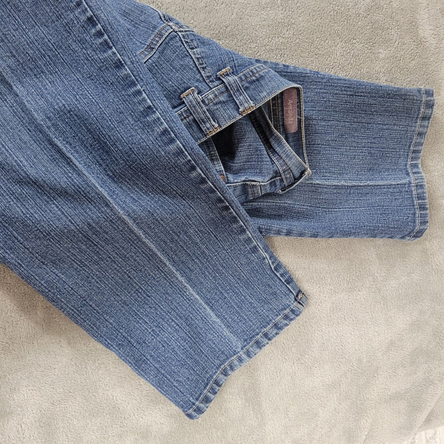 Gloria Vanderbilt Amanda Womens Jeans 18 Straight Leg Medium Blue Denim Zip Fly