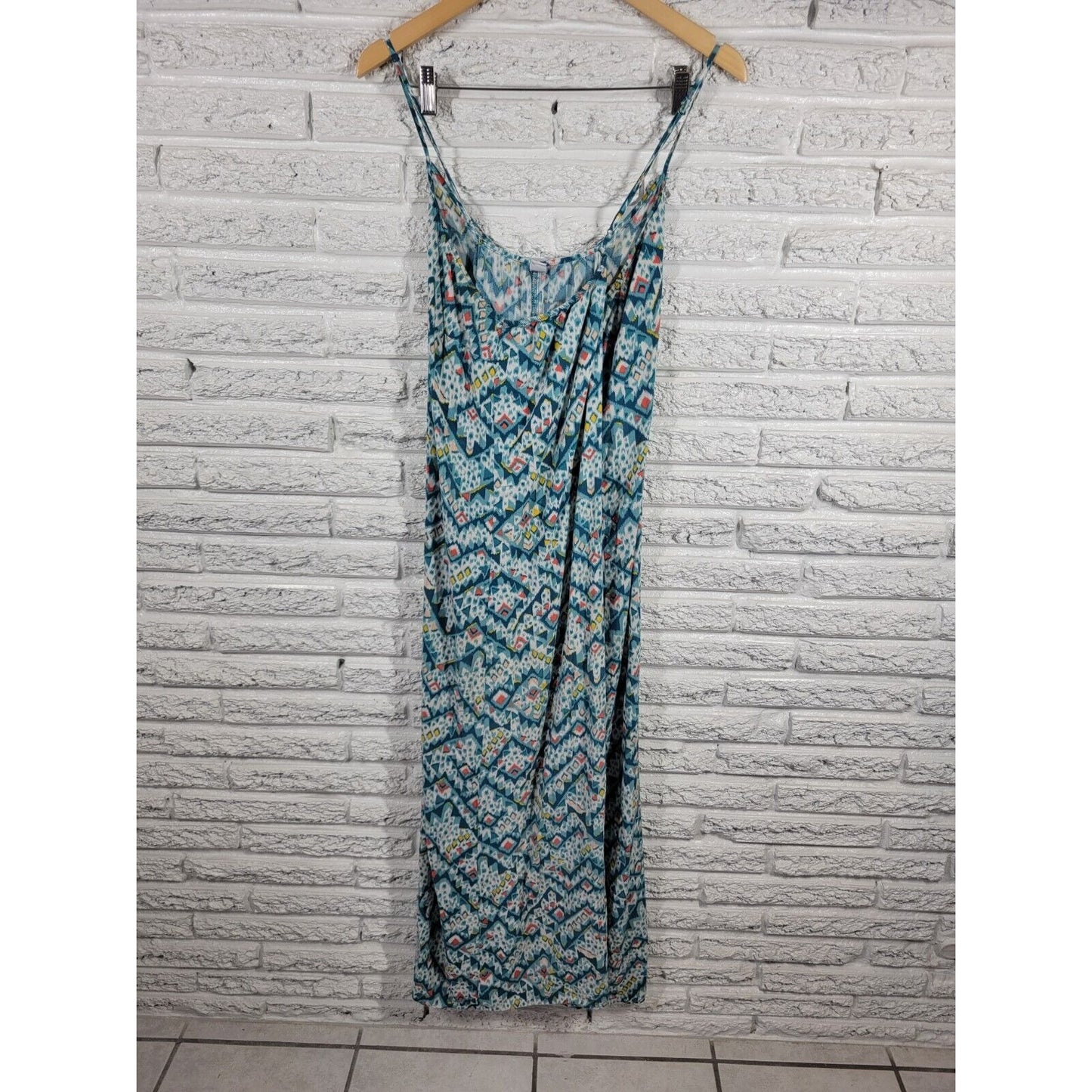 Old Navy Womens Dress XXL Tall Plus Slip Midi Adjustable Spaghetti Blue Rayon