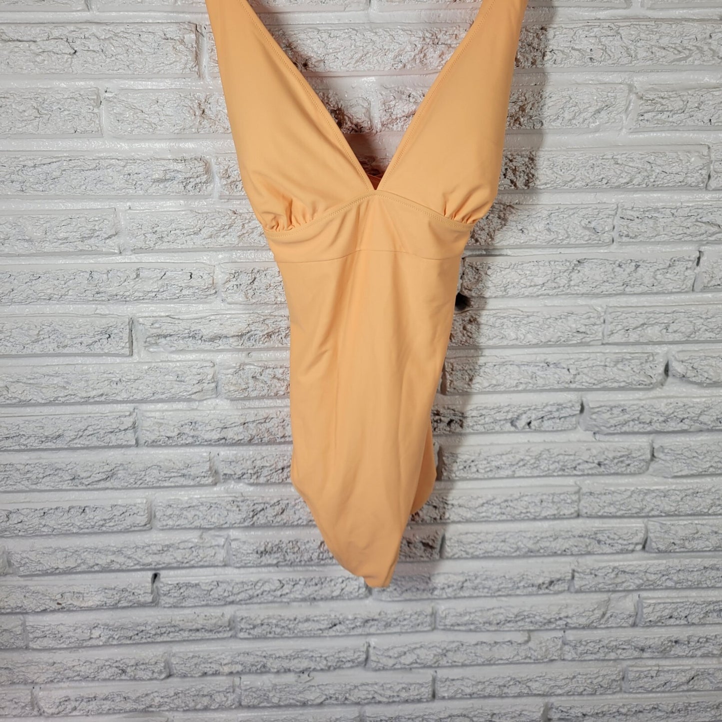 Old Navy Womens Swimsuit Extra Large One Piece Orange Lined Criss Cross Bra Pads