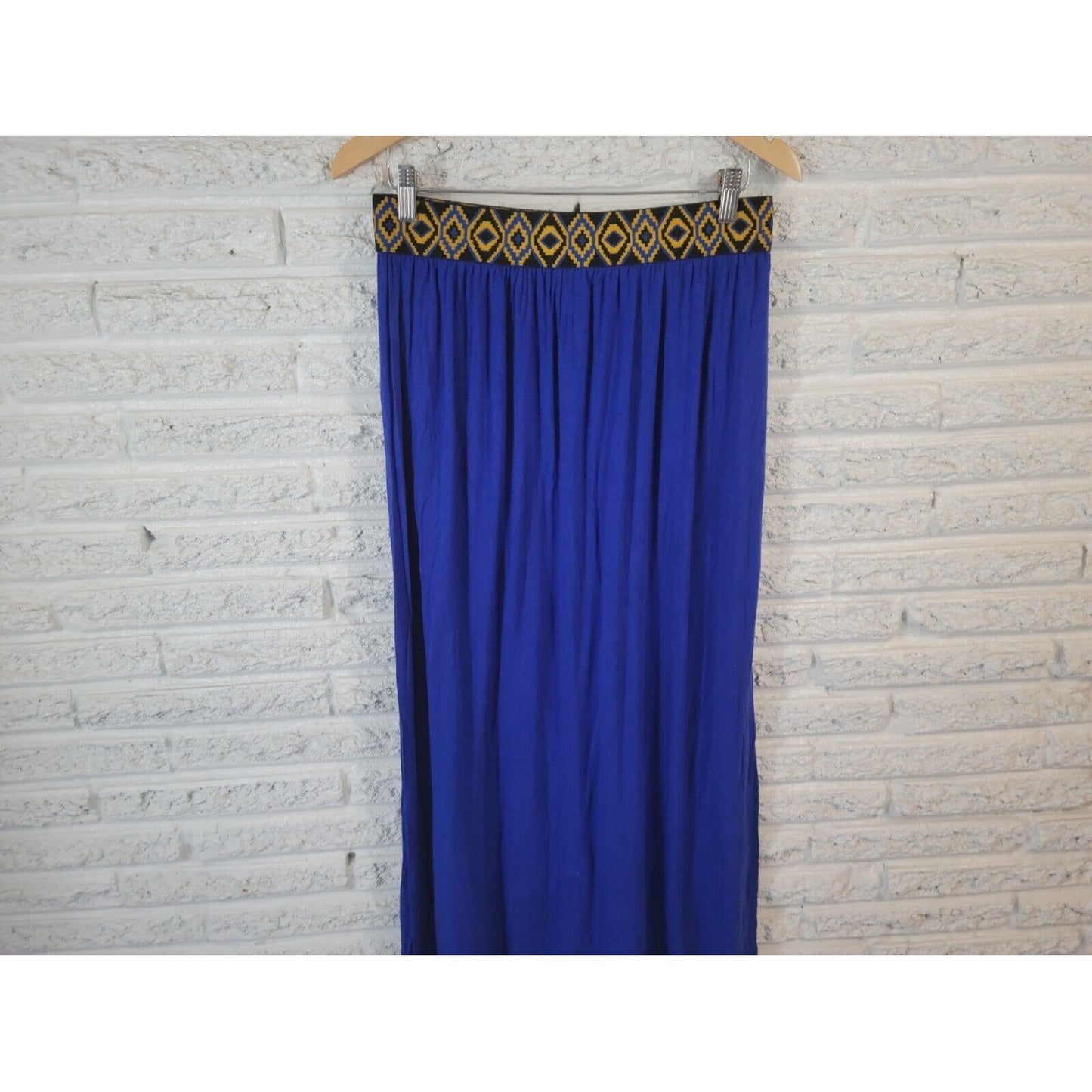Rue 21 Womens Skirt Extra Large XL Maxi Pencil Blue Elastic Waist Pull On Office