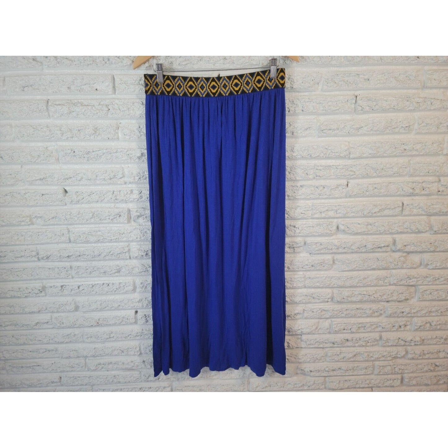 Rue 21 Womens Skirt Extra Large XL Maxi Pencil Blue Elastic Waist Pull On Office