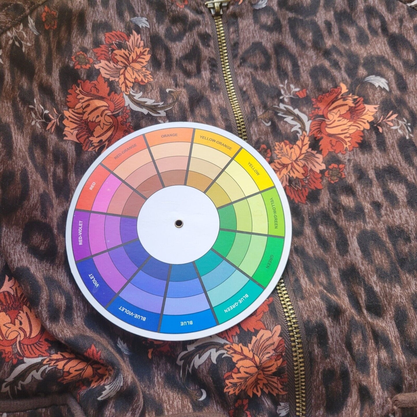 Democracy Womens Jacket XL Orange Brown Animal Print Full Zip Pockets Drawstring