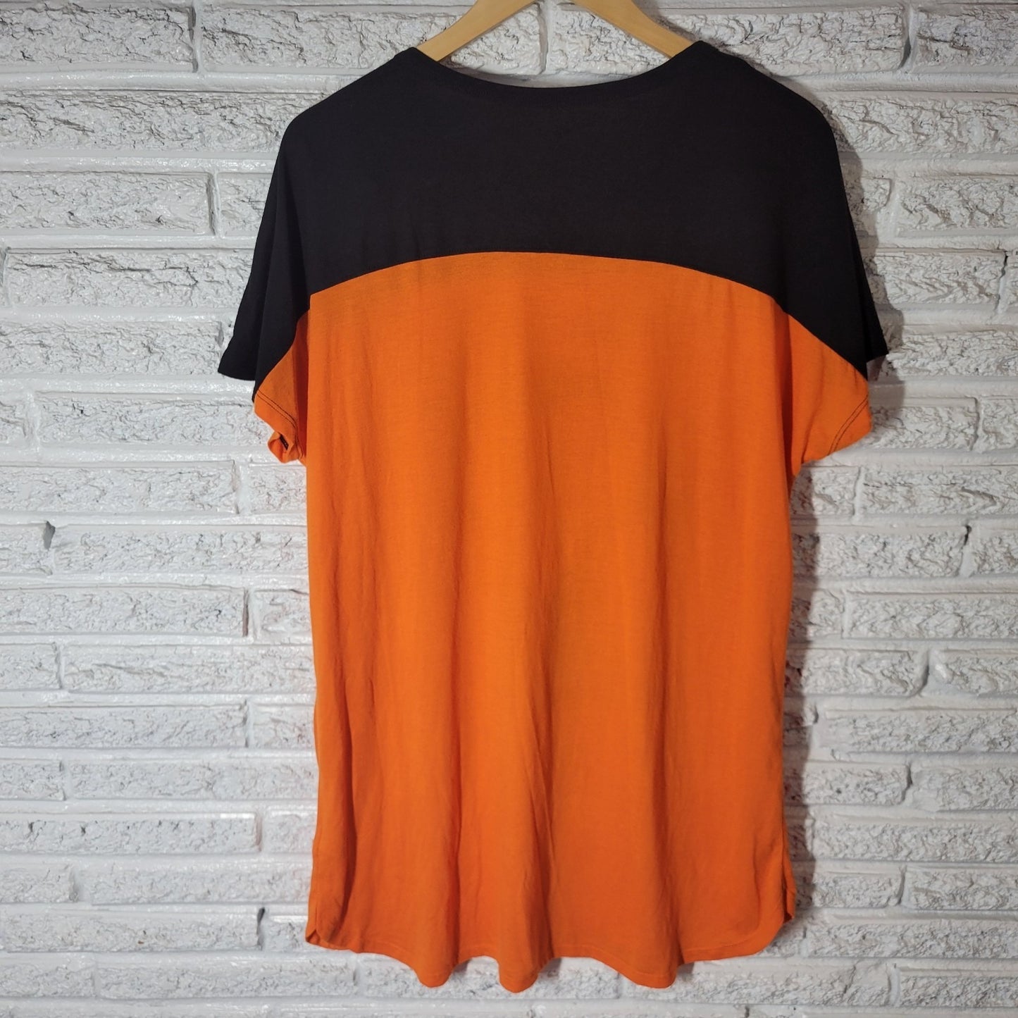 Halloween Womens Pajama Top XL 16 18 Gown Vampire Fangtastic Orange Poly Blend