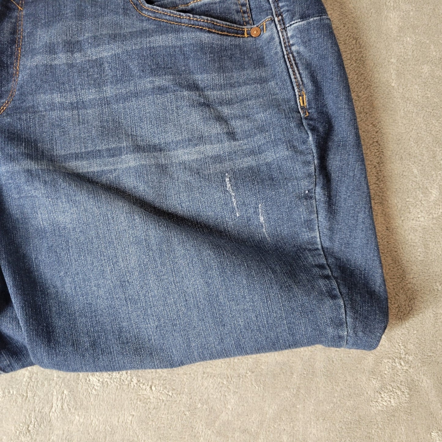 Democracy Womens Jeans 20W Plus Absolution Cropped Dark Blue Denim Tapered Zip