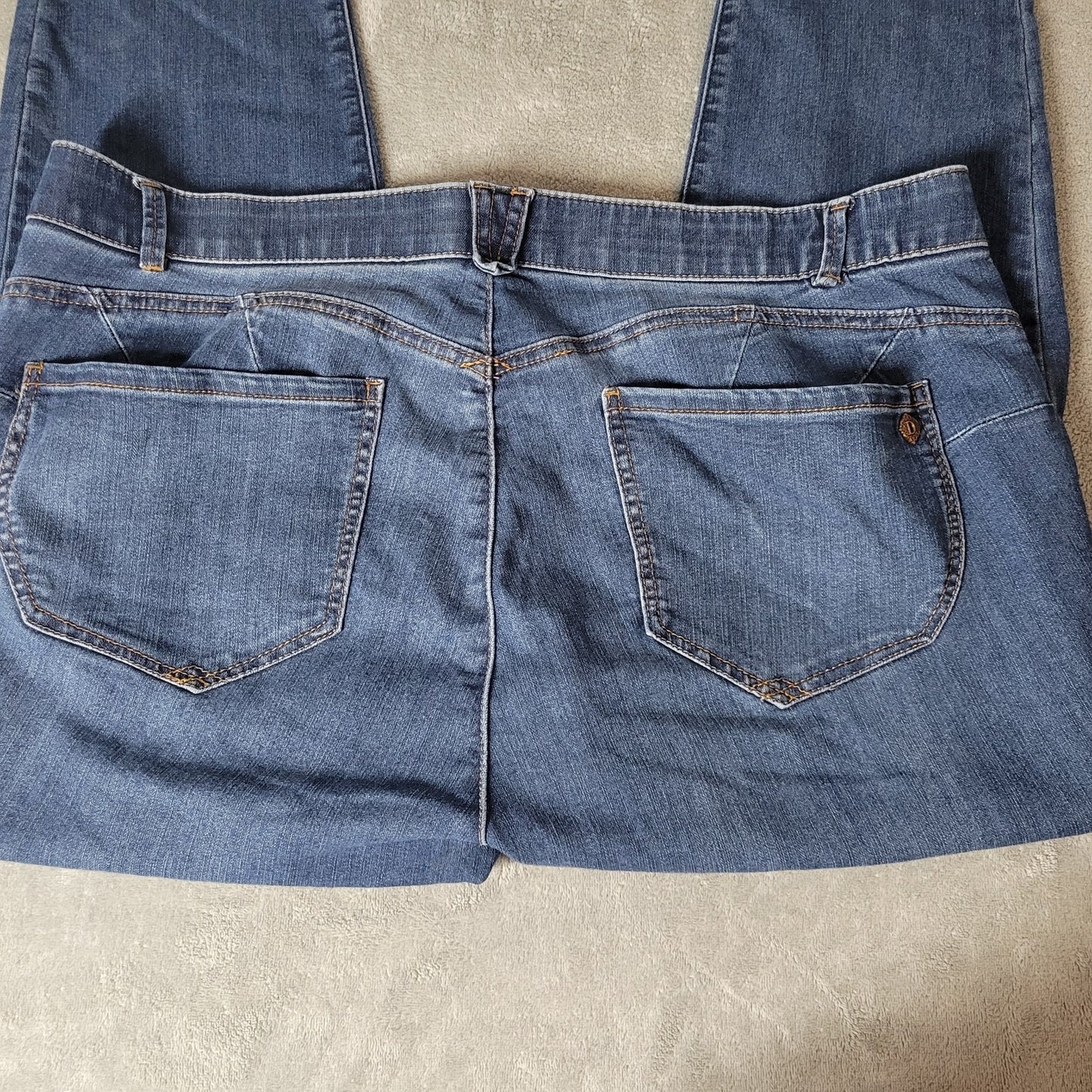 Democracy Womens Jeans 20W Plus Absolution Cropped Dark Blue Denim Tapered Zip