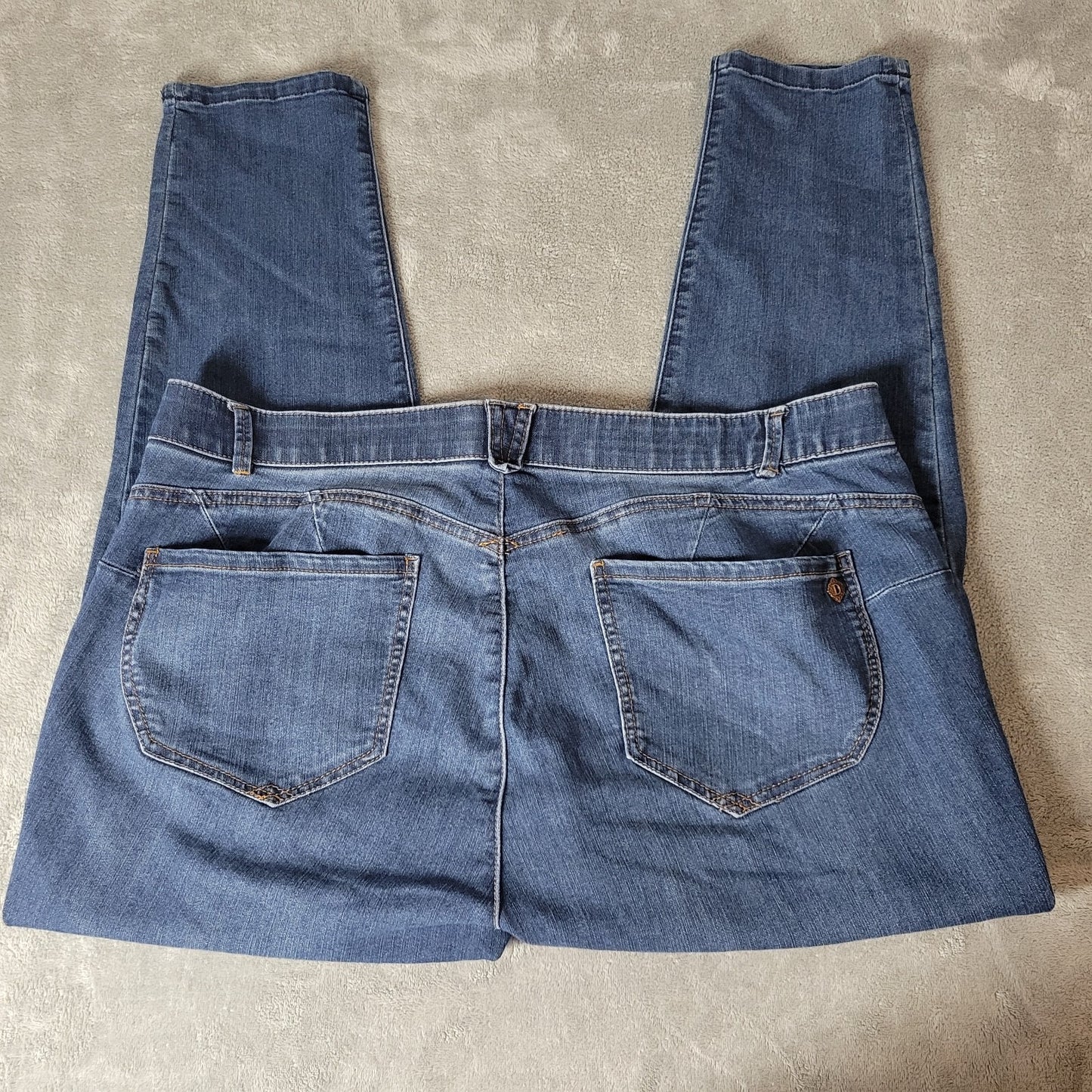 Democracy Womens Jeans 20W Plus Absolution Cropped Dark Blue Denim Tapered Zip