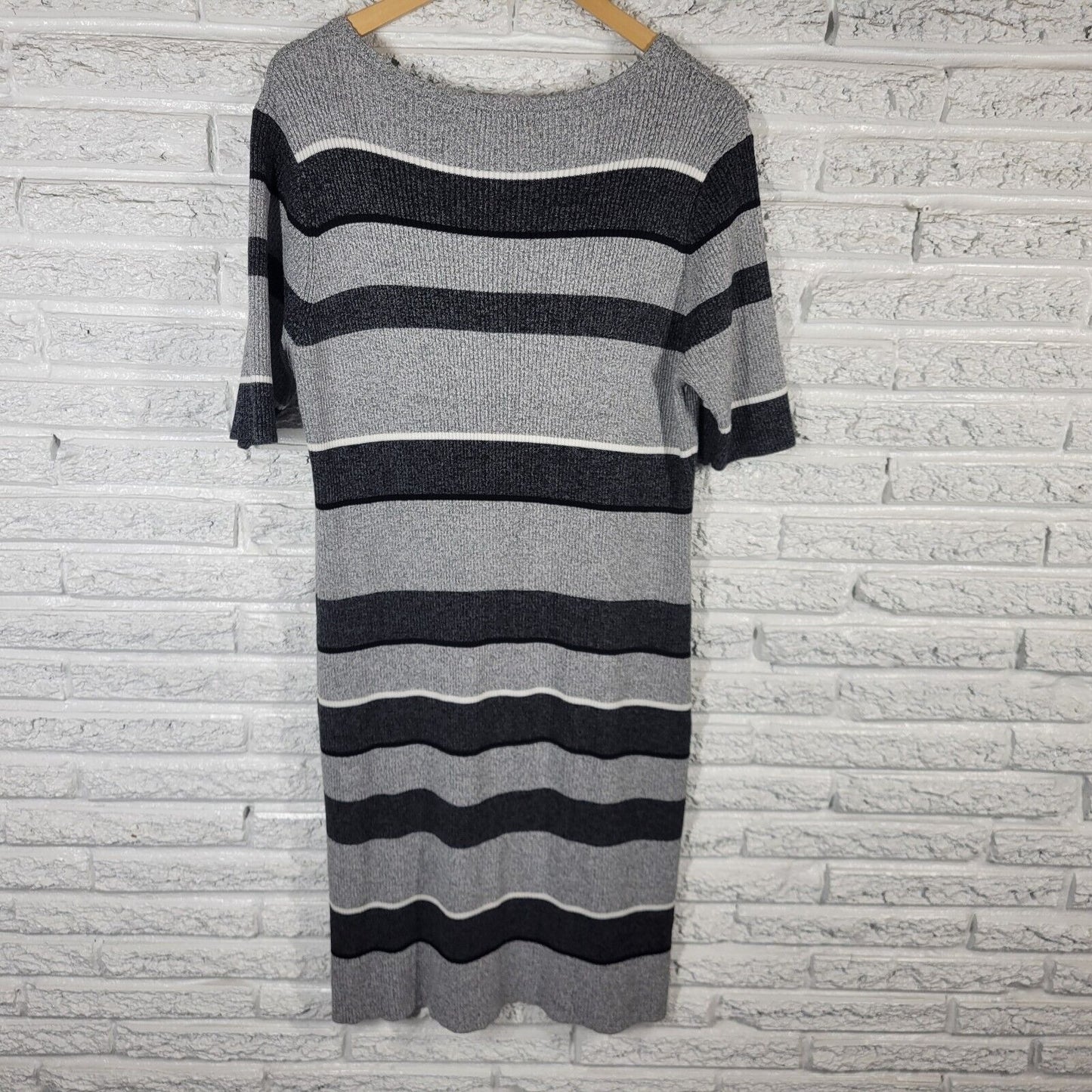Cato Est 1946 Womens Dress Extra Large Sweater Gray Stripe Pullover Comfy Casual