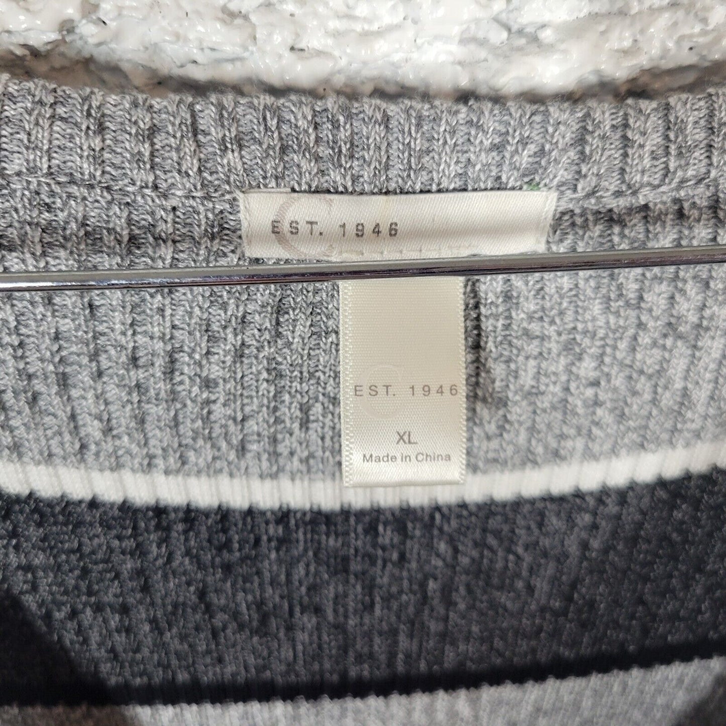 Cato Est 1946 Womens Dress Extra Large Sweater Gray Stripe Pullover Comfy Casual