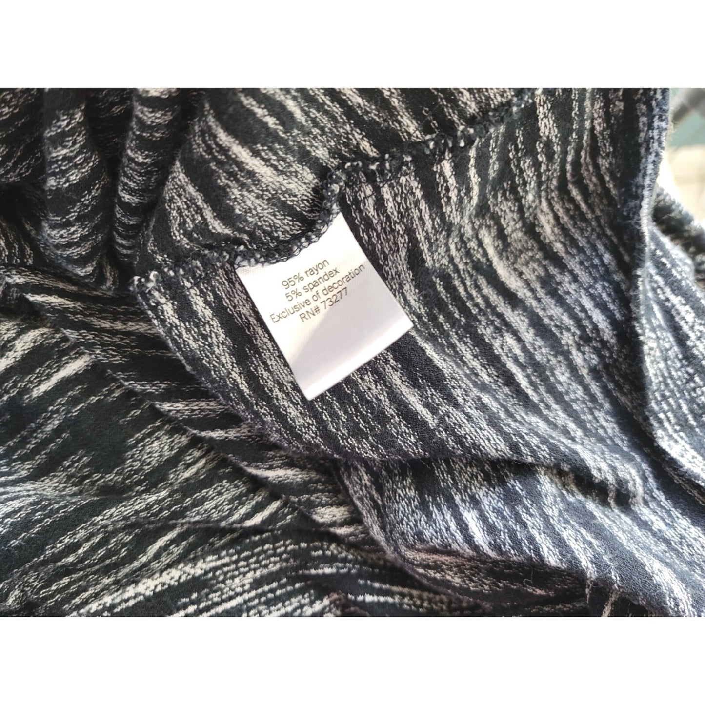 Apt 9 Womens Top 1X Plus Short Sleeve Faux Wrap Black Heather Knit Stretchy