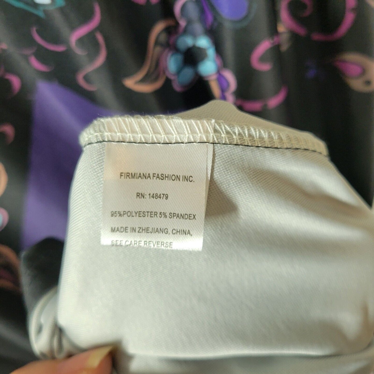 Lily Firmiana Womens Dress 2XL Mini 3/4 Sleeve Purple Floral Poly Blend Slick