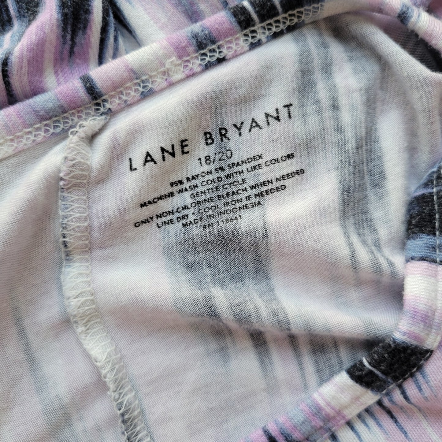 Lane Bryant Womens Top 18 20 Plus Lavender Blue Watercolor Lightweight Rayon