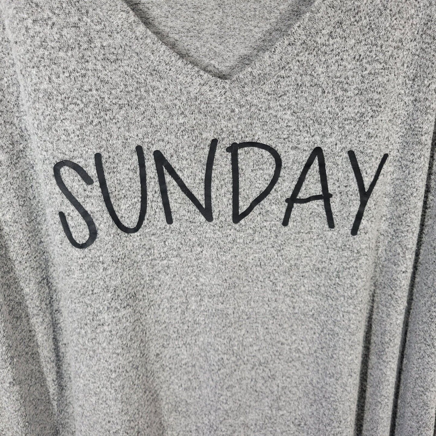 Wendy Williams Womens Sweatshirt 3X Pajama Knit Gray Sunday Lightweight Lounge