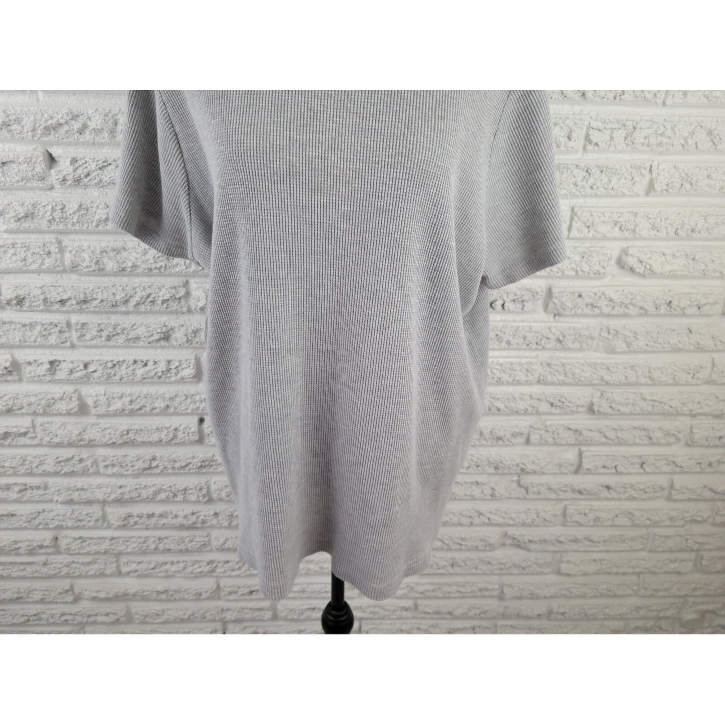Woman Within Womens Top 2X Plus Short Sleeve Pullover Solid Gray Stretchy Casual