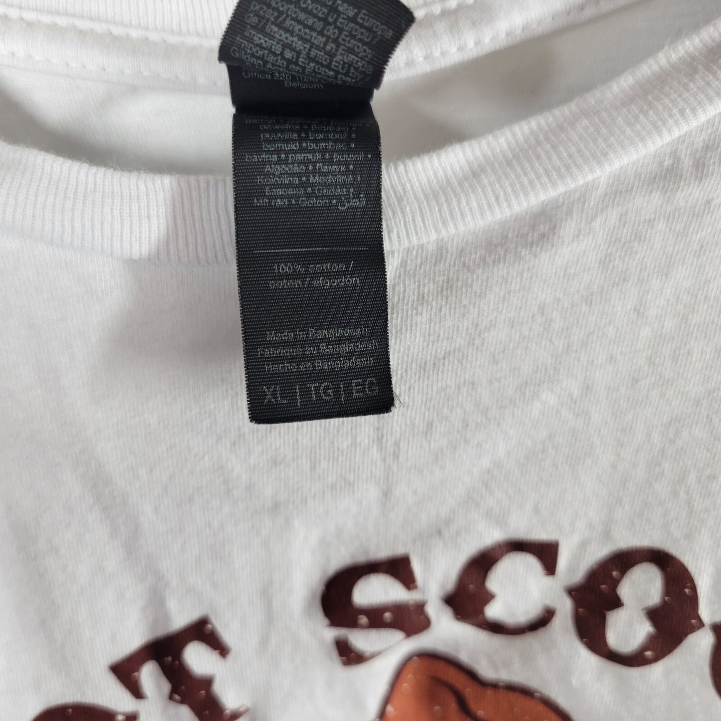 Halloween Womens Top Extra Large XL Short Sleeve Brown Cotton Spooky Boot Scoot