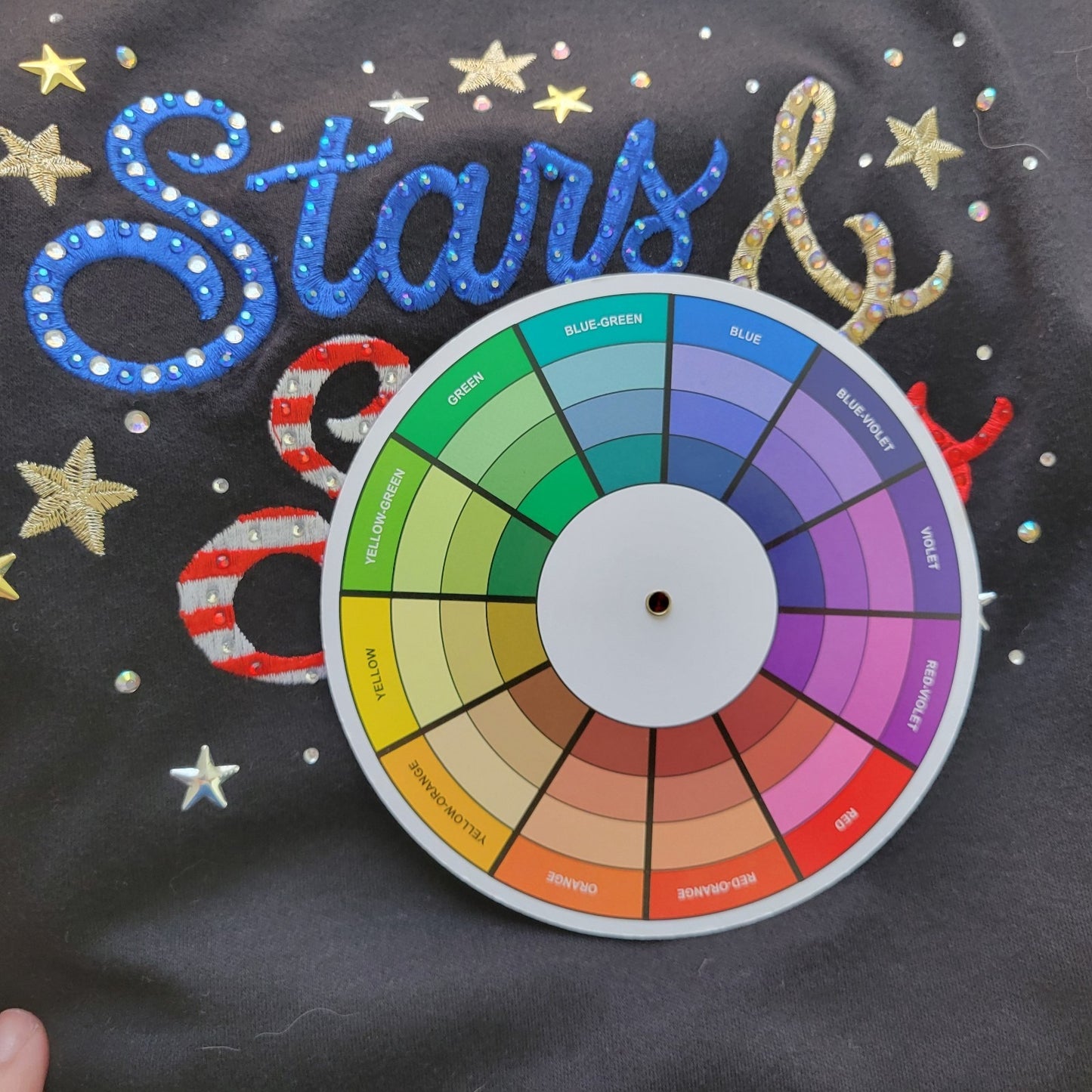 Fourth of July Quacker Factory QVC Womens Top 3X Plus Tee Black Studs Rhinestone