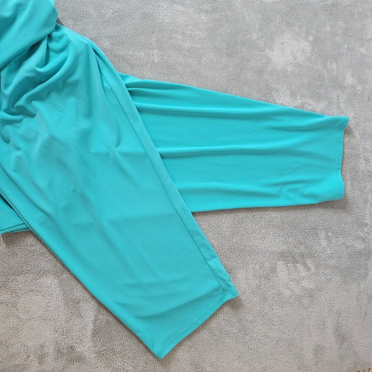 Iman Womens Pants Extra Large XL Pull On Blue Poly Blend Pockets Casual Comfy