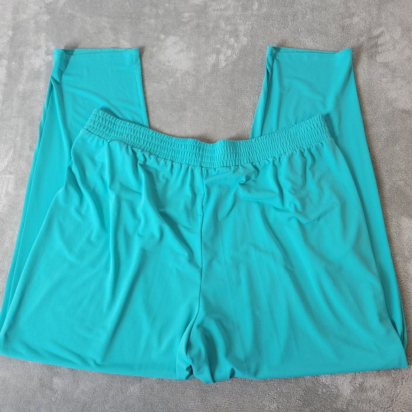 Iman Womens Pants Extra Large XL Pull On Blue Poly Blend Pockets Casual Comfy