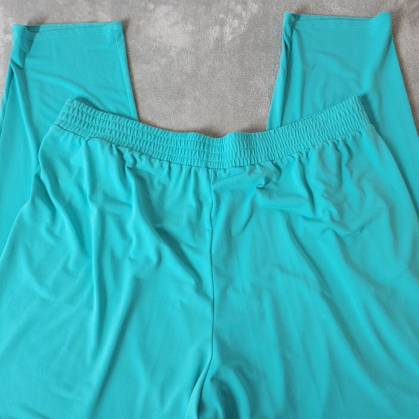 Iman Womens Pants Extra Large XL Pull On Blue Poly Blend Pockets Casual Comfy