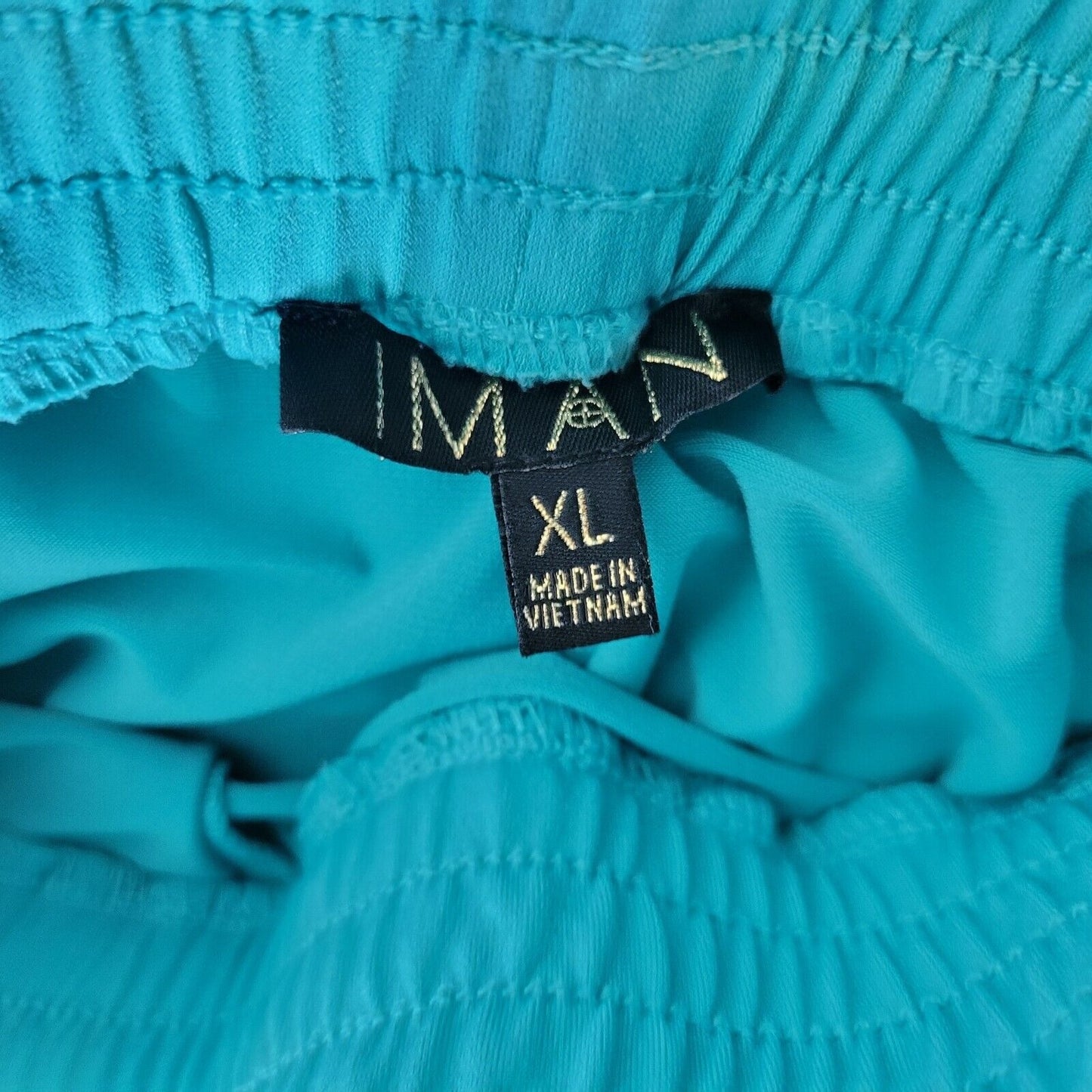Iman Womens Pants Extra Large XL Pull On Blue Poly Blend Pockets Casual Comfy