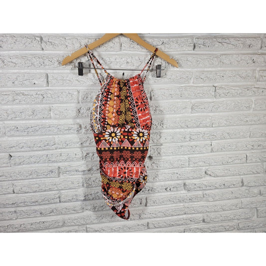 Suzanne Betro Womens Swimsuit Extra Large XL One Piece Criss Cross Halter Orange