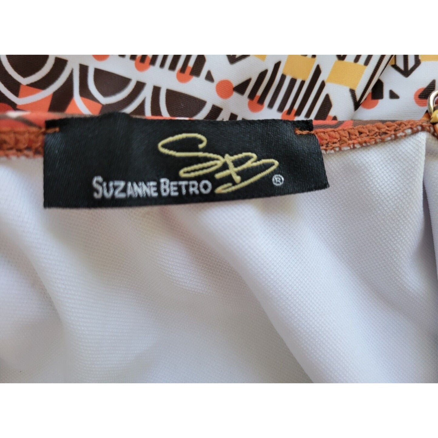 Suzanne Betro Womens Swimsuit Extra Large XL One Piece Criss Cross Halter Orange