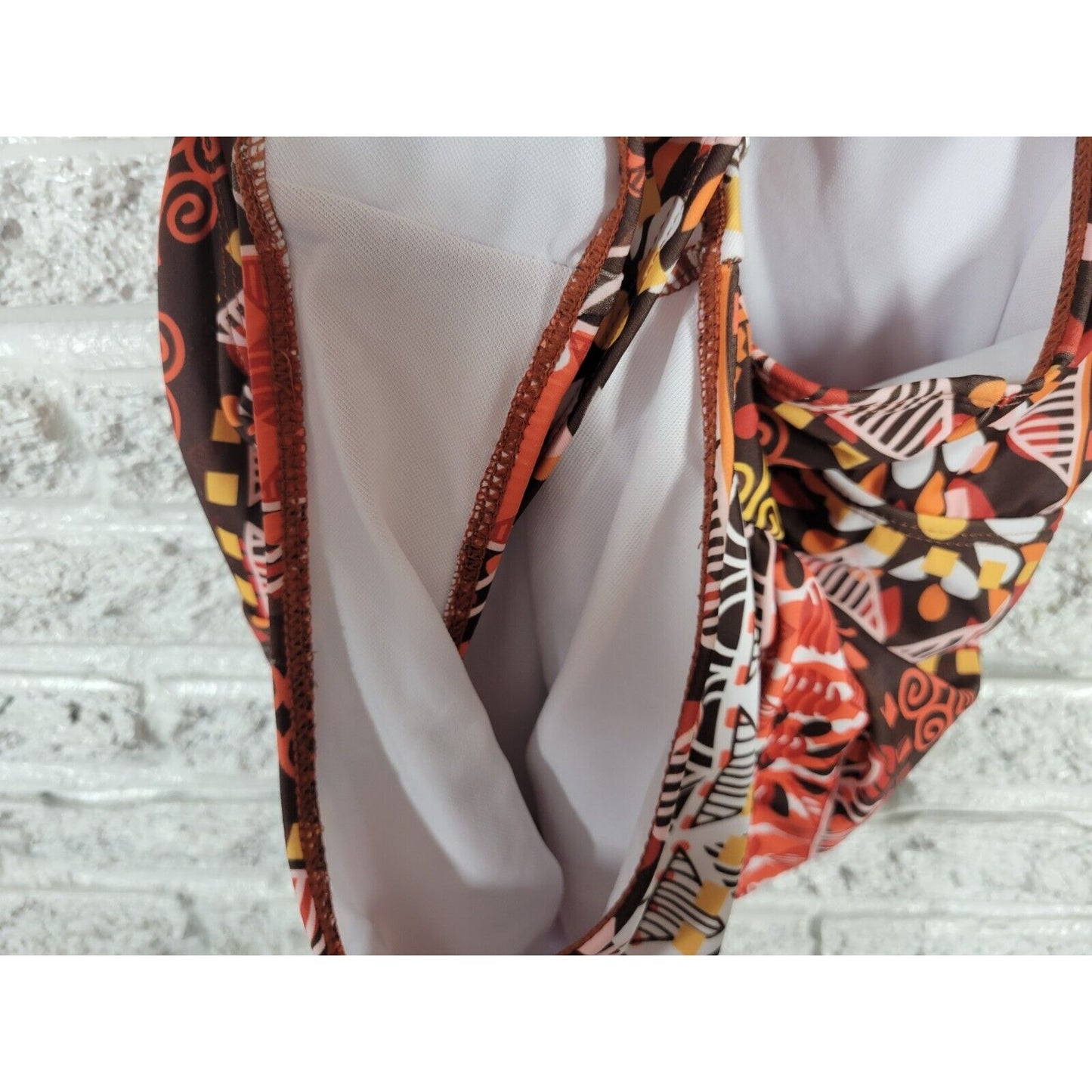 Suzanne Betro Womens Swimsuit Extra Large XL One Piece Criss Cross Halter Orange