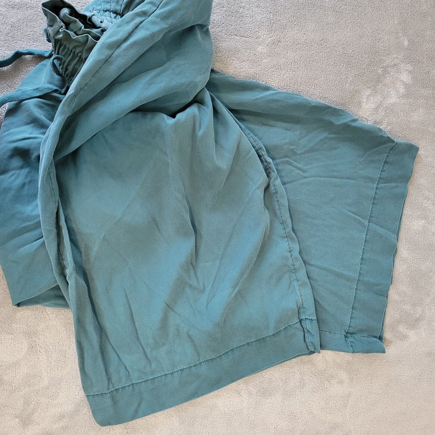 Time Tru Womens Pants XXL 20 Plus Paper Bag Wide Leg Capri Pull On Blue Comfy