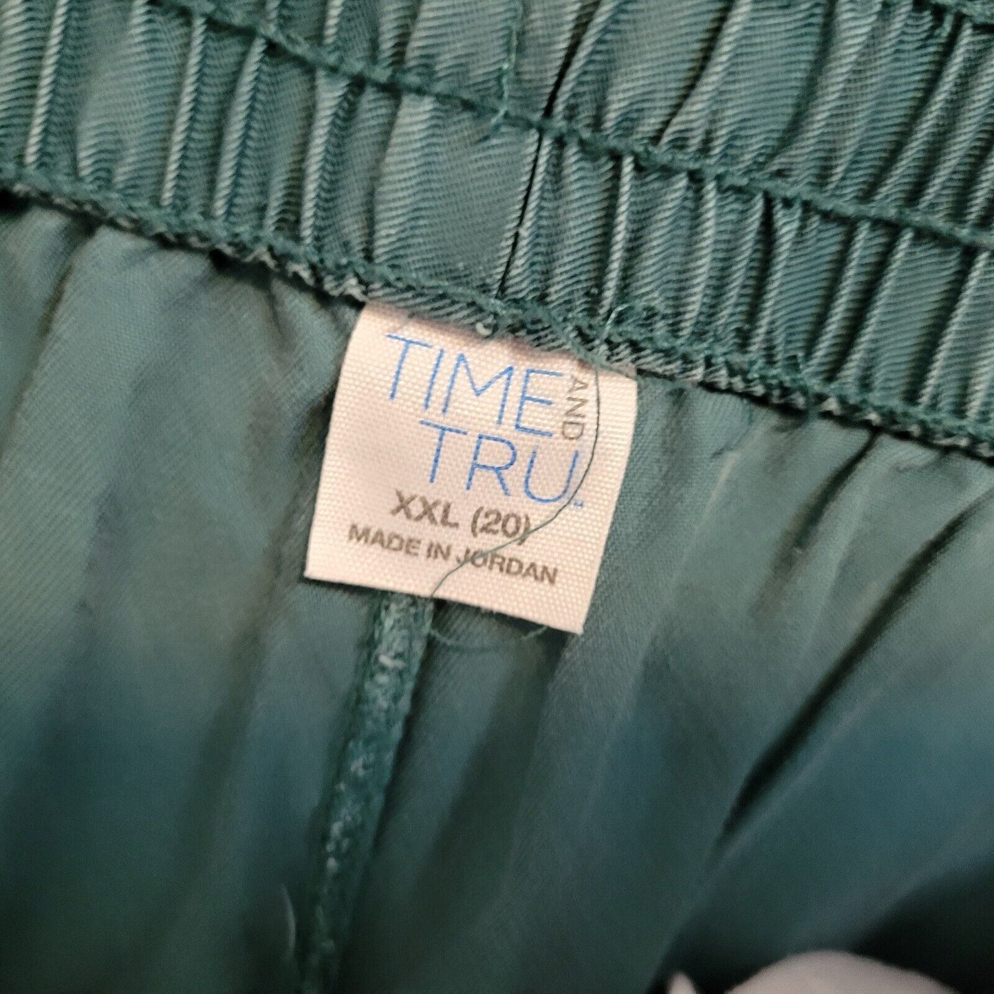Time Tru Womens Pants XXL 20 Plus Paper Bag Wide Leg Capri Pull On Blue Comfy