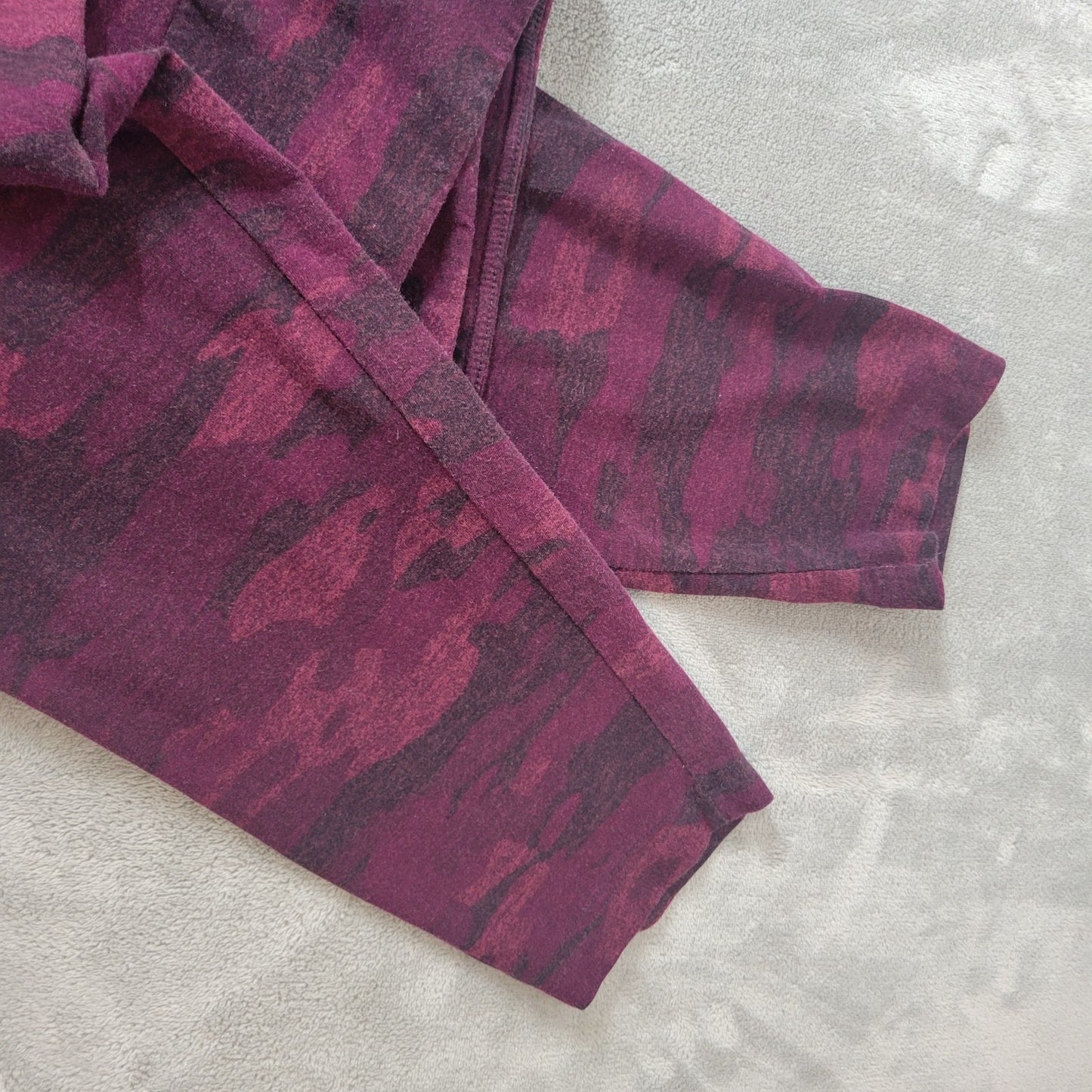 Terra Sky Womens Pants 4X Plus Leggings Cropped Capri Burgundy Camouflage Comfy