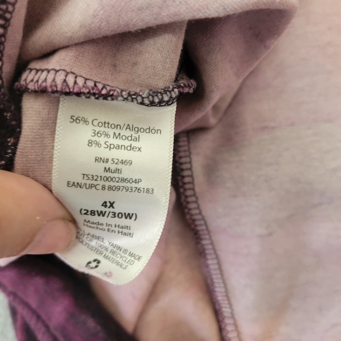 Terra Sky Womens Pants 4X Plus Leggings Cropped Capri Burgundy Camouflage Comfy