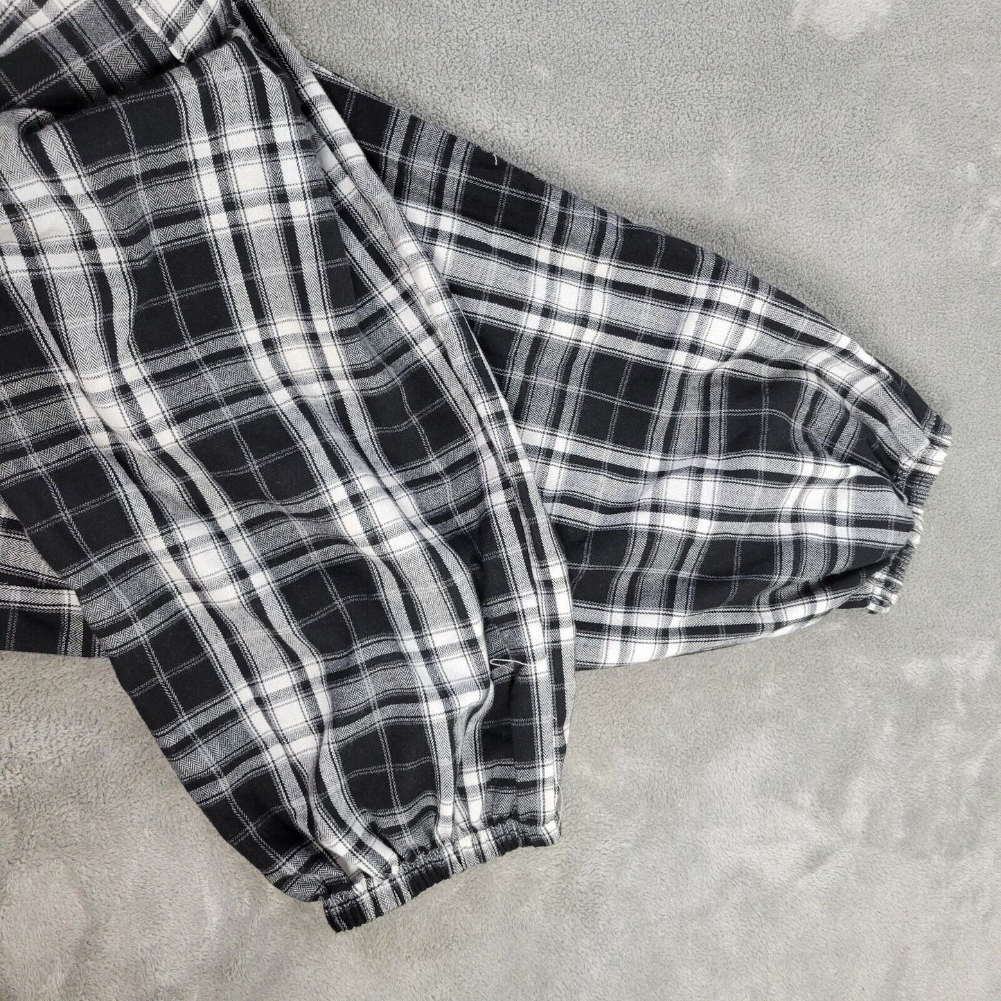 Shein Curve Womens Pants 3XL Cropped Black Plaid Pockets Zip Fly Lightweight