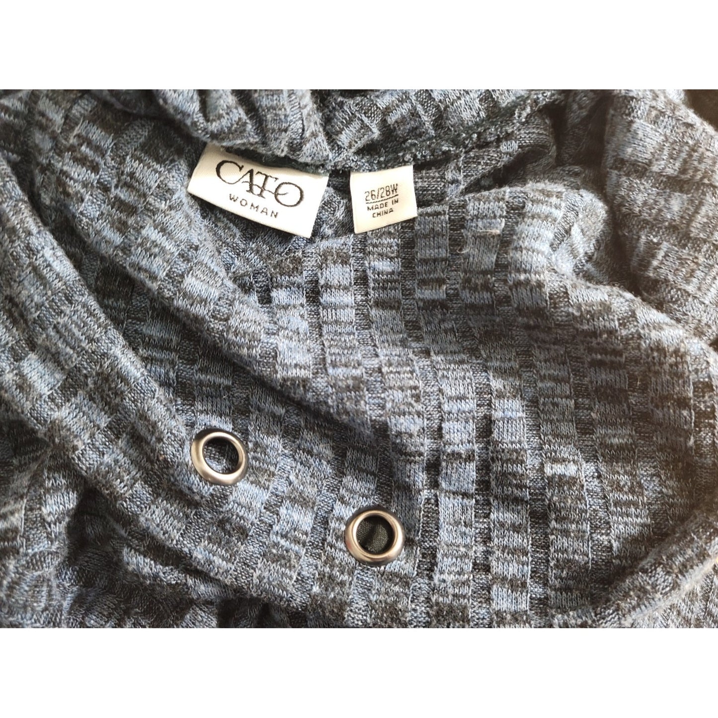 Cato Womens Sweater 26W 28W Plus Pullover Cowl Neck Polyester Blend Blue Pockets