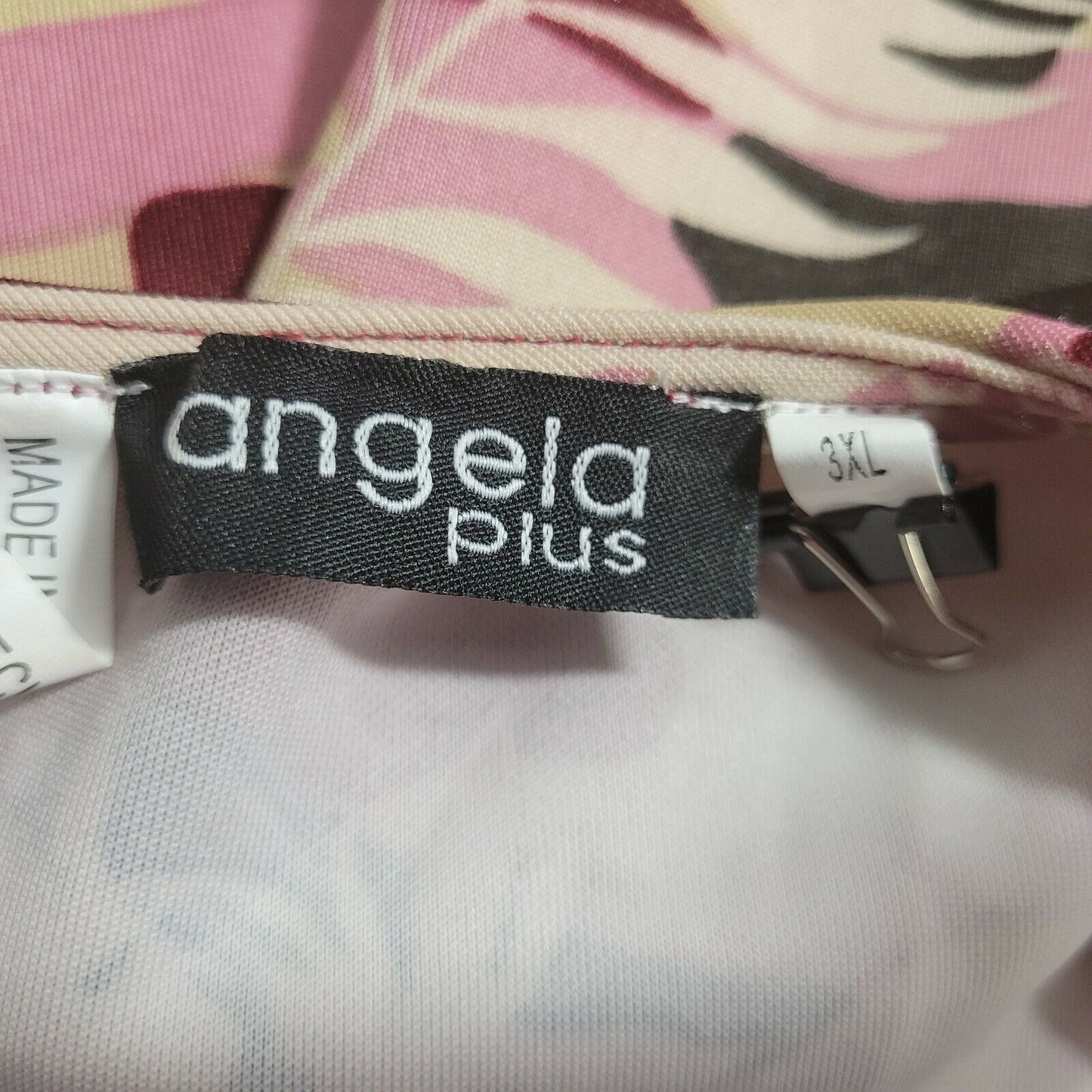 Angela Plus Women Dress 3XL Plus Shift Long Sleeve Burgundy Floral Career Office