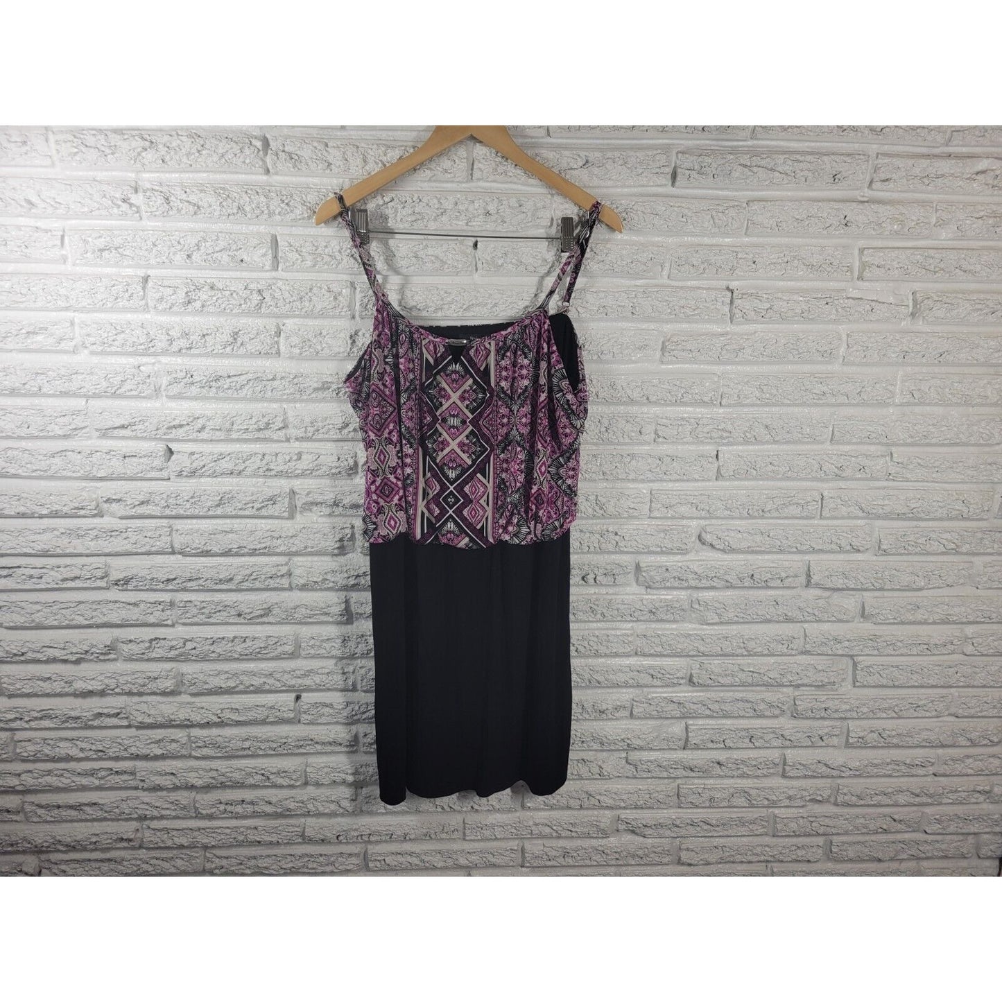 Style Co Womens Dress XL Mini Slip Adjustable Spaghetti Casual Purple Geometric