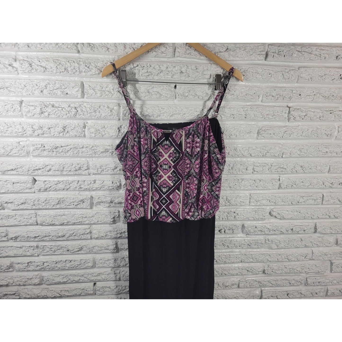 Style Co Womens Dress XL Mini Slip Adjustable Spaghetti Casual Purple Geometric