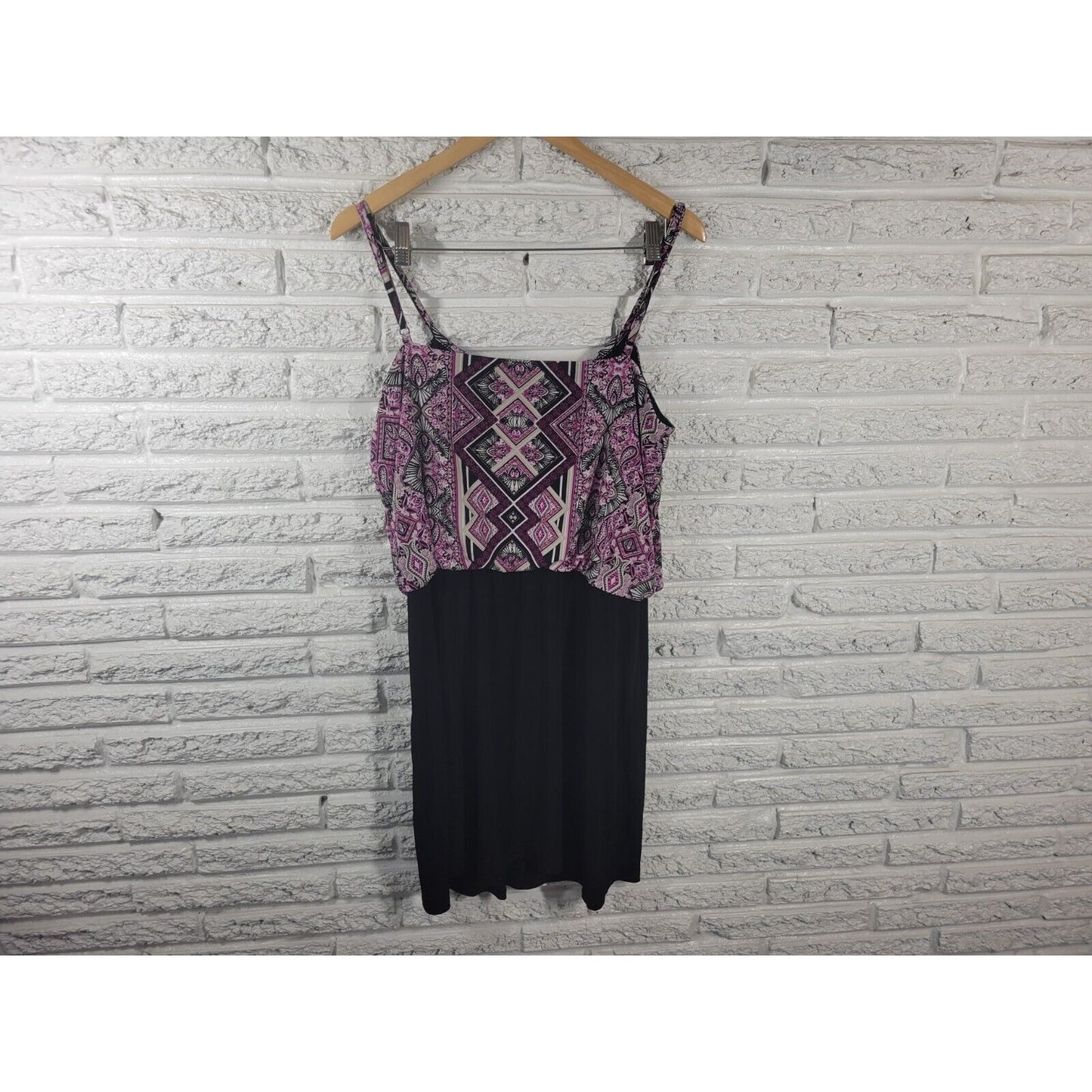 Style Co Womens Dress XL Mini Slip Adjustable Spaghetti Casual Purple Geometric