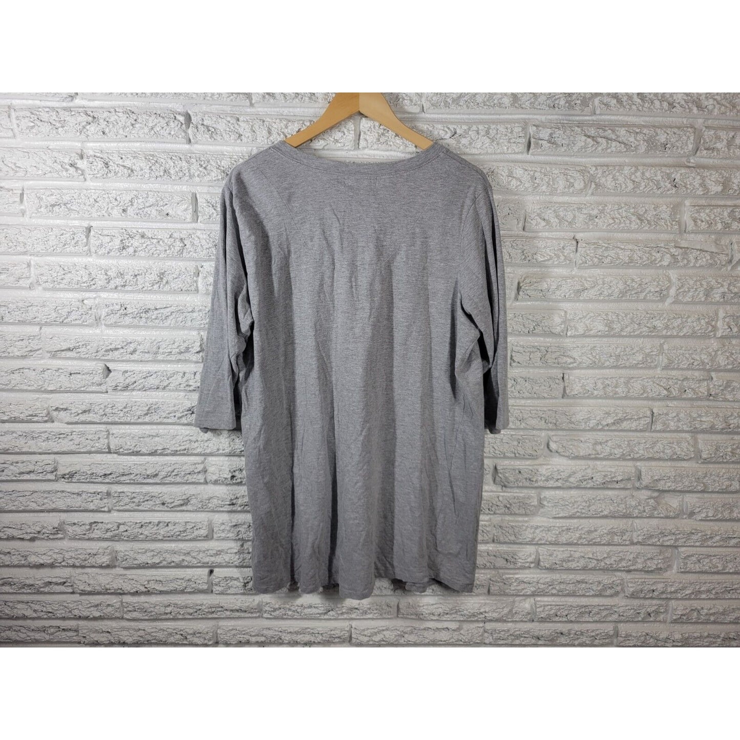 Rene Rofe Womens Top 2X Pajama Always Coffee Time Embroider Loungewear Gray