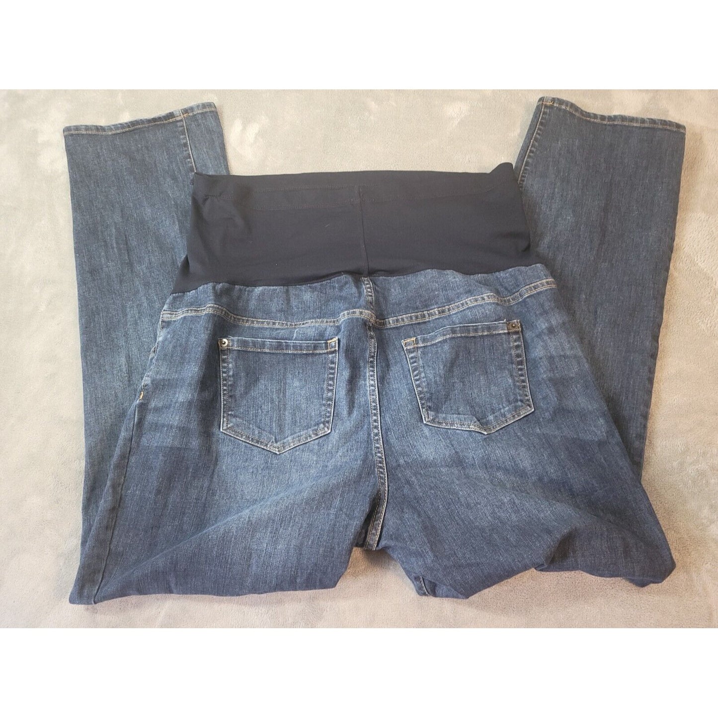 Liz Lange Target Maternity Women Jeans 18 Straight Leg Pull On Medium Blue Denim