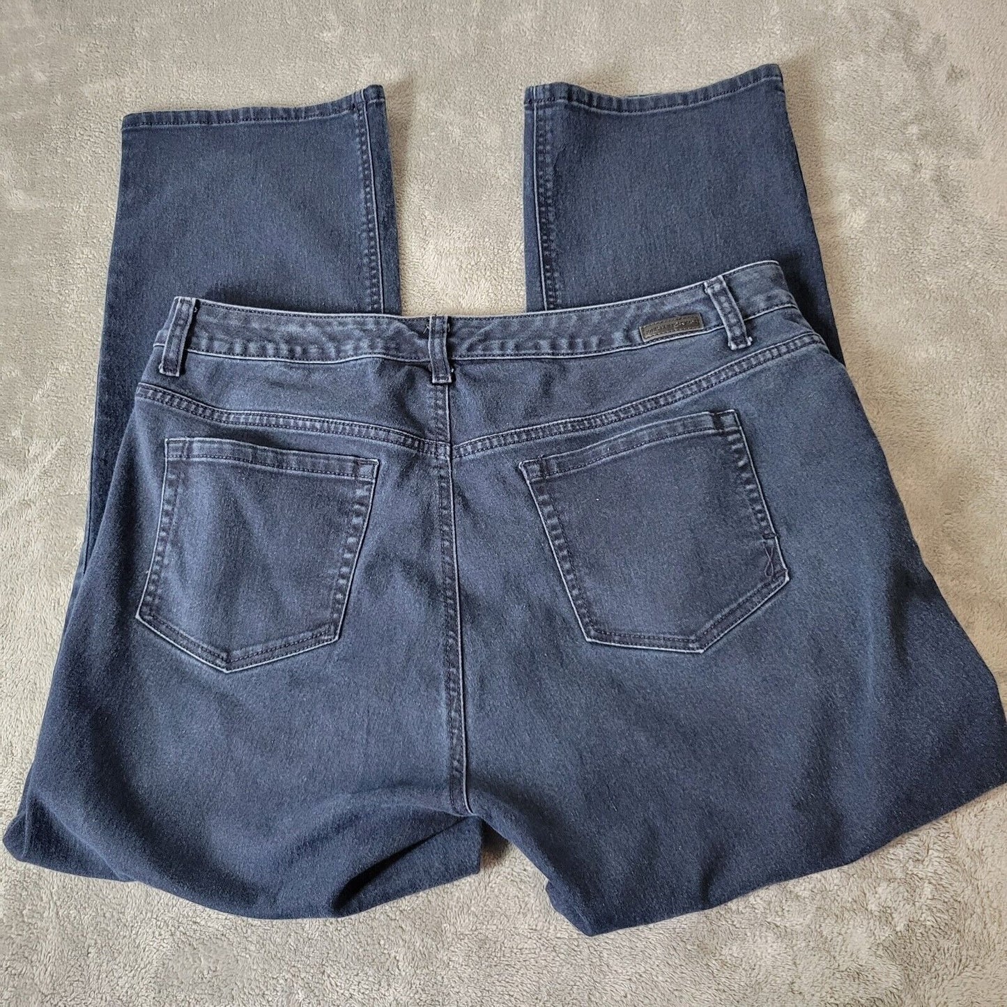 Jones New York Womens Jeans 18WS Gramercy Curvy Dark Blue Denim Zip Fly Straight